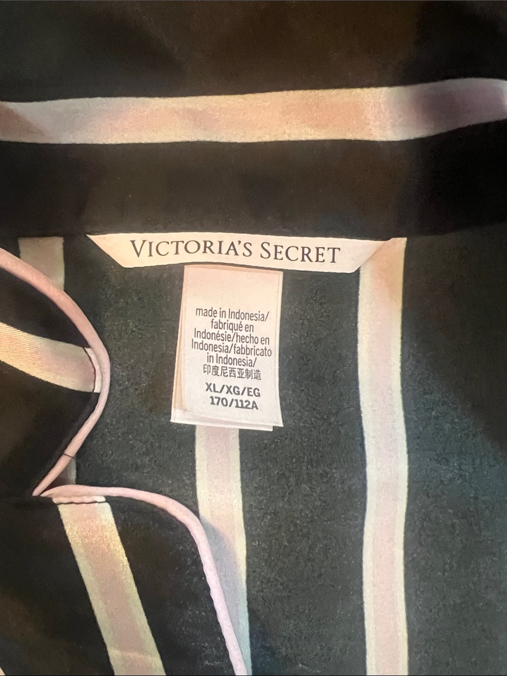 Victoria's Secret Black and White Striped Short Pajama Set - Picture 2 of 5
